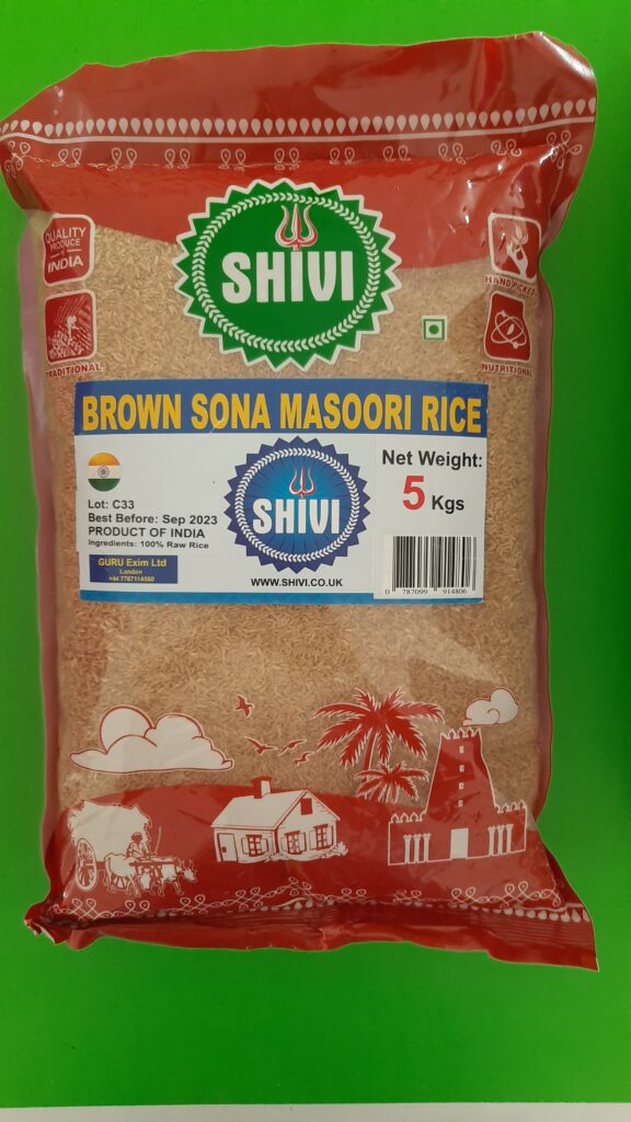 Shivi Brown Sona Masoori Rice 5kg Chikoofoods